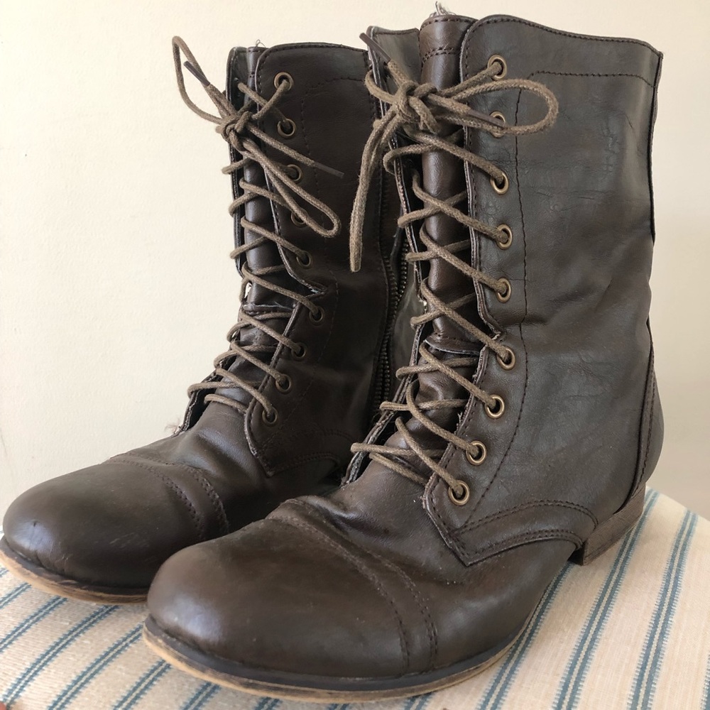 Brown Steve Madden Combat Boots